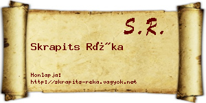 Skrapits Réka névjegykártya